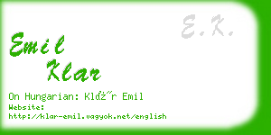 emil klar business card